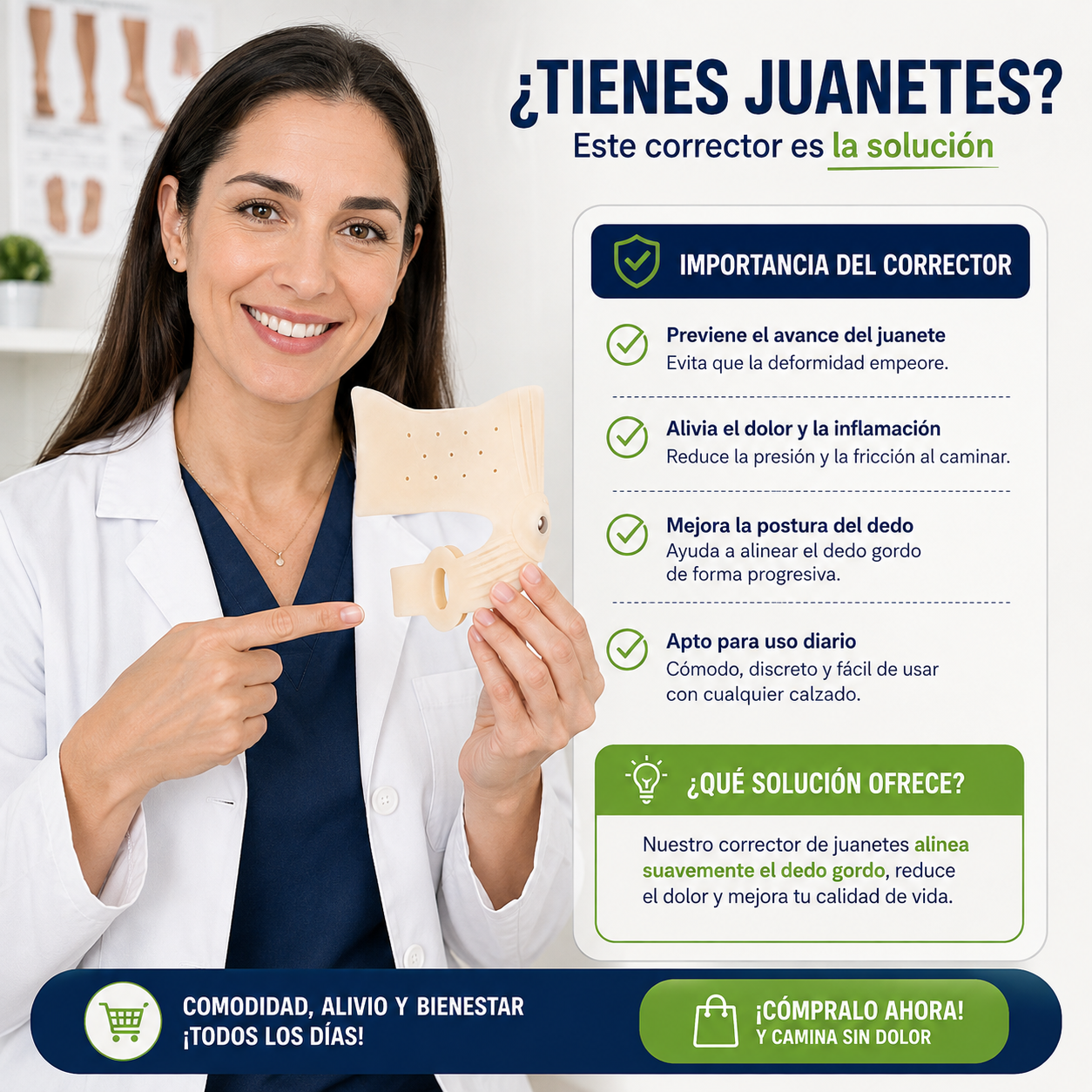 Corrector de juanete magn&eacute;tico